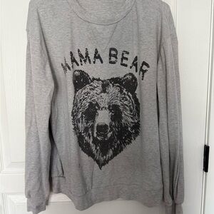 Gray 'Mama Bear' Graphic Sweatshirt
